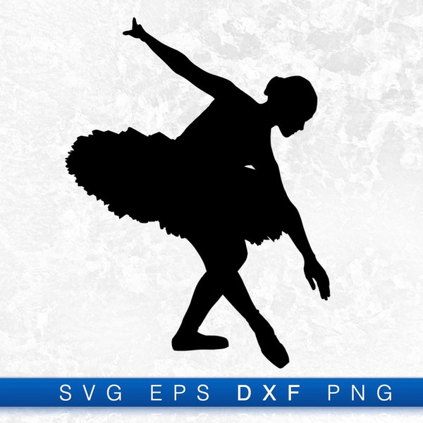 Ballerina Silhouette, Ballet Dancer Cut File - Printable Digital Design Download Svg, Png, Eps & Dxf