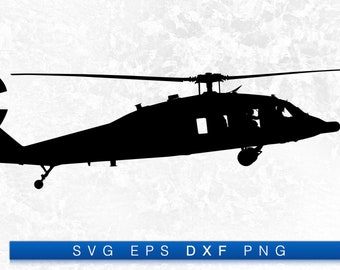 Black Hawk Silhouette - Printable Digital Download Svg, Png, Eps & Dxf