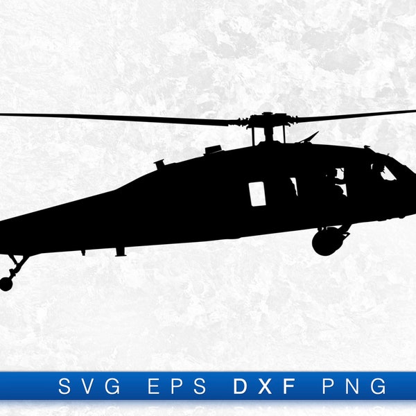 Black Hawk Silhouette - Printable Digital Download Svg, Png, Eps & Dxf