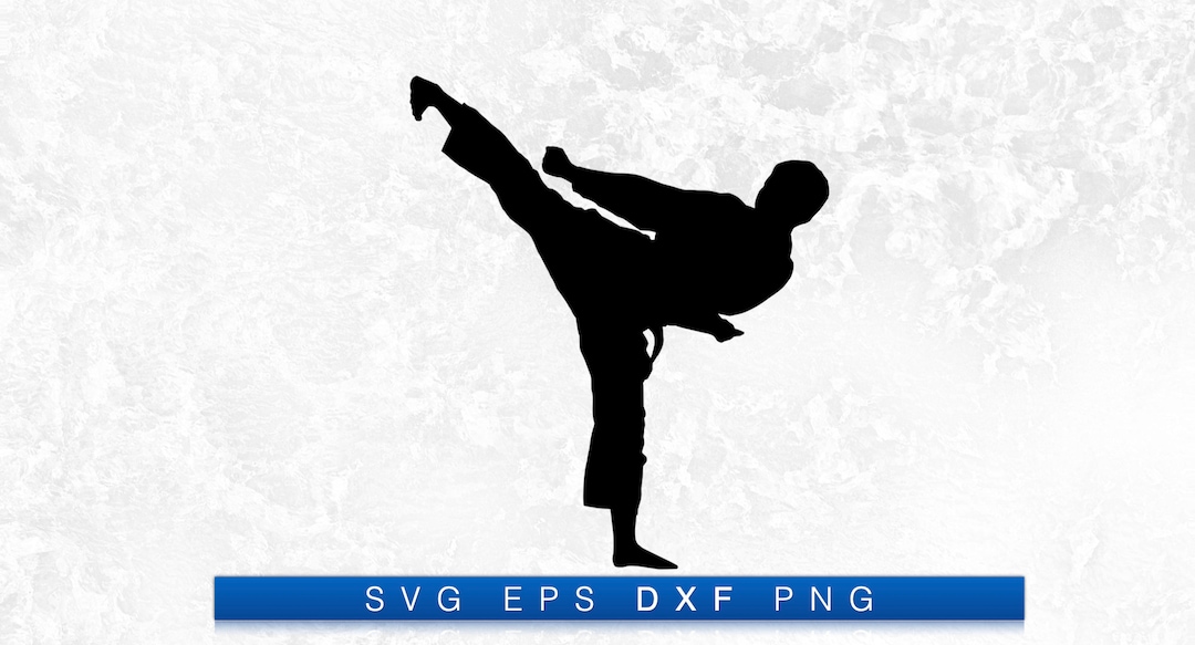 Taekwondo Side Kick Silhouette Printable Digital Design Download Svg