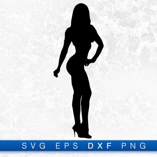 Bikini Competition Pose Silhouette - Printable Digital Download Svg, Png, Eps & Dxf