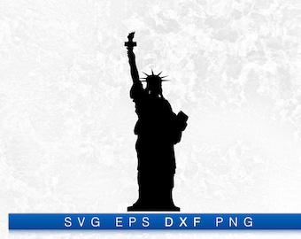 The Statue of Liberty, Liberty Enlightening the World Silhouette - Printable Digital Design Download Svg, Png, Eps & Dxf