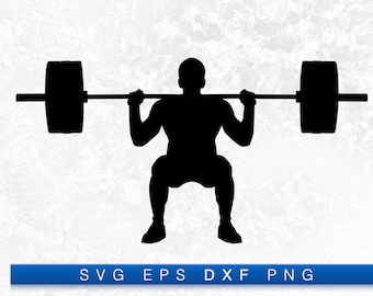 Squat Silhouette - Printable Digital Design Download Svg, Png, Eps & Dxf
