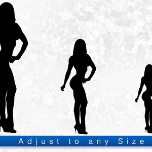 Bikini Competition Pose Silhouette - Afdrukbare Digitale Download Svg, Png, Eps &Dxf afbeelding 2