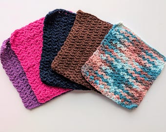 Handmade Crochet Cotton Dish Cloths: Eco-Friendly Reusable Washcloths