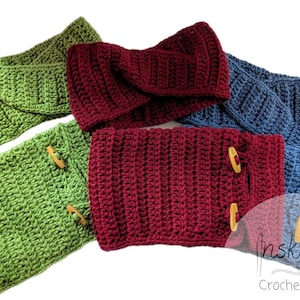 Crochet Ear Warmer & Cowl Set – Wear 3 Ways | Handmade Winter Accessory | Machine Washable Acrylic | Button Neck Warmer | Cozy Gift for Her