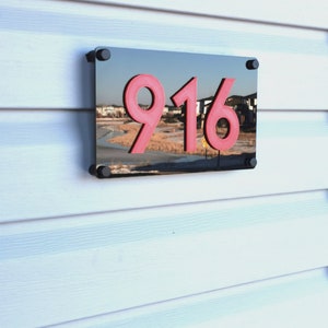 Modern Premium Acrylic House Signs with Laser Cut Mirror Black & 3D printed numbers Finish Elegant Durable Plaques 230mmX140mm