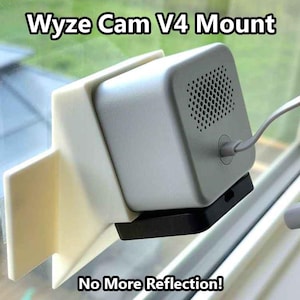 Wyze Cam Holder V4  Window Mounting Bracket 45 degree Wyze V4Cam Mount up, down, left, right