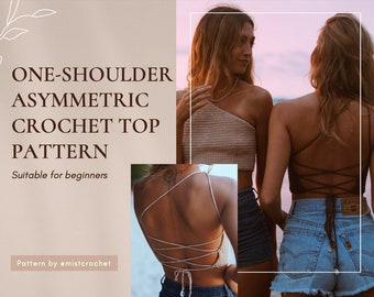 One-shoulder Asymmetric Crochet DIY Top Pattern Tutorial Suitable for Beginners