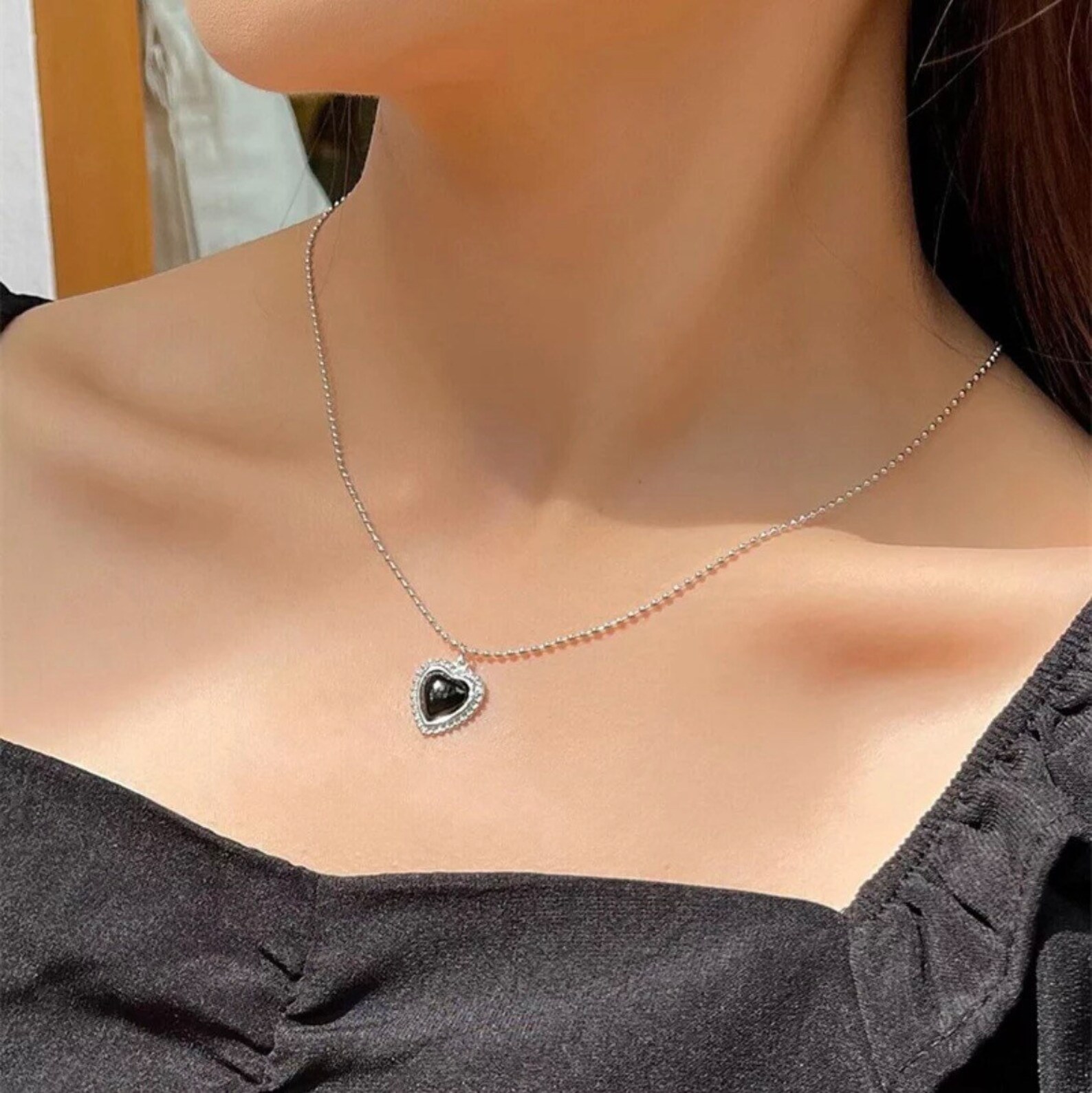 Y2K Coquette Heart Gem Pendant Necklace Womens Delicate Etsy Australia