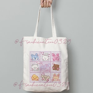 SKZOO Canvas Tote Bag, Unofficial Merch, SrayKids, Fanmade Goodies