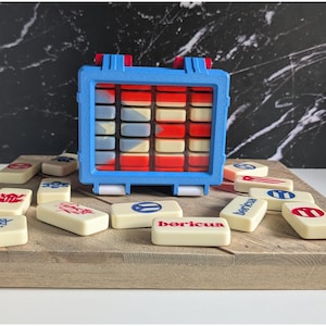 Engraved Puerto Rican Flag Domino Set: Jumbo Double-Six with Display Case