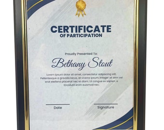 Slide in Certificate Display 10.5x13" Plaque Fits a 8.5x11" Document Cherry Finish Elegant Plaque Frame, Frame for Awards, Photos, and More