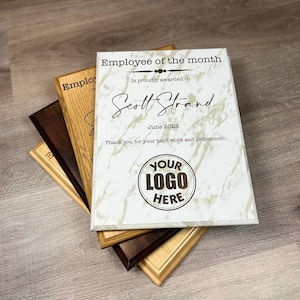 Custom Unique Awards, Employee of the Month, Employee Gift,  Appreciation Award, Employee Trophy, Customizable Award, 7x9 or 9x12 Display