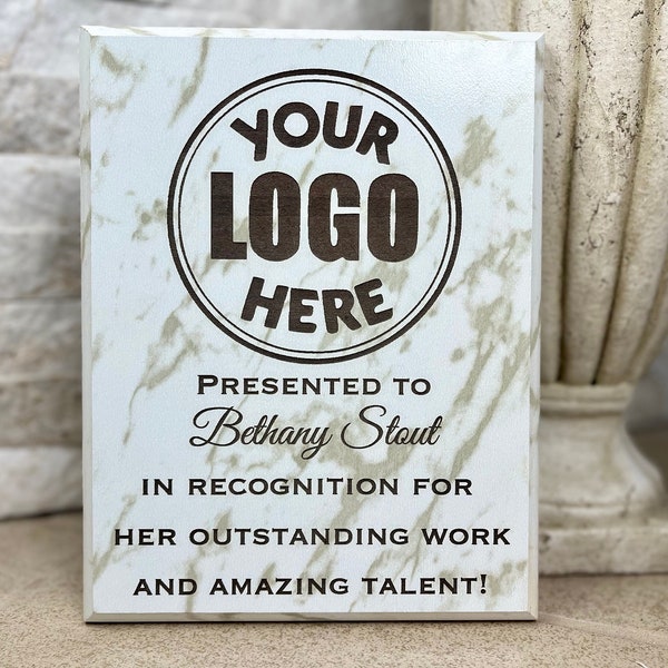 Elegant Marble Award Plaque, Awards Plaque Custom, MVP Award, Award Plaque, Appreciation Award, Custom Display Plaque,  9x7 or 9x12 Display