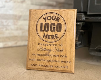 Custom Oak Award Plaque, Award Plaque Custom, MVP Award, Award Plaque, Appreciation Award, Custom Display Plaque,  9x7 or 9x12 Display