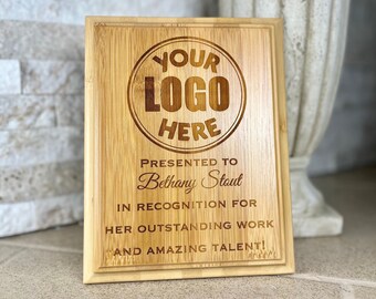 Bamboo Award Plaque, Awards Plaque Custom, MVP Award, Award Plaque, Appreciation Award, Custom Display Plaque,  9x7 or 9x12 Display