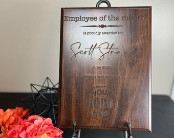 Récompense Cerise rustique, Employé du mois, Cadeau d'employé, Récompense d'appréciation, Trophée d'employé, Récompense personnalisable, Présentoir 7 x 9 ou 9 x 12