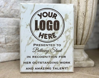 Elegant Marble Award Plaque, Awards Plaque Custom, MVP Award, Award Plaque, Appreciation Award, Custom Display Plaque,  9x7 or 9x12 Display