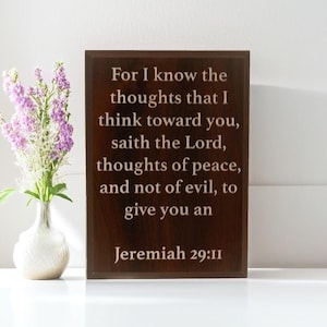 Customizable Scripture Sign, Wood Scripture Verse Plaque, Bible Scripture Wall Art, Perfect Christian Gift, Multiple Sizes and Materials