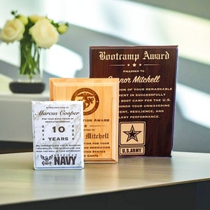 Award Plaque For Military Veterans and Soldiers, Custom Military Plaque, Navy Awards, Engraved Army Plaque, Marine Plaque Award, Air Force