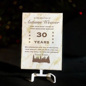Marble Retirement Gift Award, Custom Retirement Gifts For Women, Company Retirement Plaque, Retirement Gifts For Men, Company Award Plaque