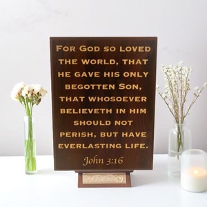 Custom Scripture Sign, Cherry Scripture Verse Plaque, Wooden Bible Scripture Wall Art, Christian Gift, Church Gifts, Custom Engraved, No Fee