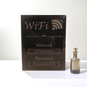 Black Glass Wifi Password Sign, Custom Wifi Plaque, Airbnb Guest Wifi, Home Sign, Wifi Welcome Sign, Wifi Login, Multiple Sizes and Material