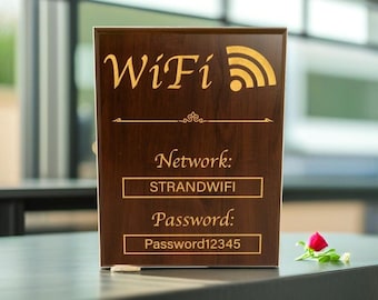 Cherry Wifi Password Sign, Custom Wifi Plaque, Airbnb Guest Wifi, Home Wifi Sign, Wifi Welcome Sign, Wifi Login, Multiple Sizes and Material