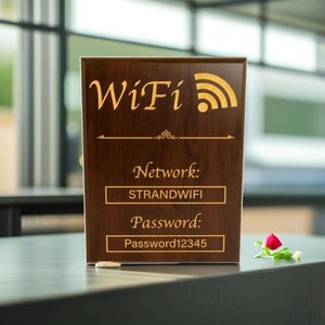 Cherry Wifi Password Sign, Custom Wifi Plaque, Airbnb Guest Wifi, Home Wifi Sign, Wifi Welcome Sign, Wifi Login, Multiple Sizes and Material