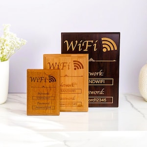 Wifi Password Sign Wood, Custom Wifi Plaque, Airbnb Guest Wifi, Home Wifi Sign, Wifi Welcome Sign, Wifi Login, Multiple Sizes and Material