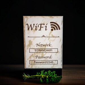 Marble Wifi Sign, Custom Wifi Password Sign, Network Plaque, Airbnb Wifi Sign, Personalized Wifi Plaque for Guests, House Signs, No Fees