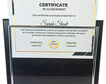 Certificate Frame Slide in Holder 10.5x13" Plaque Fits a 8.5x11" Document Cherry Finish Plaque Frame, Frame for Awards, Photos, and More