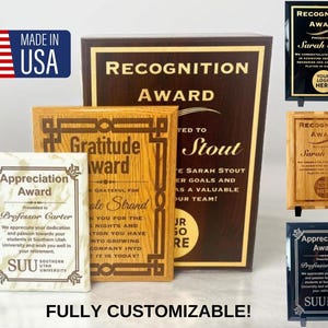 Personalisierte Preisschilder, vollständig anpassbare gravierte Plaketten mit einer Vielzahl von Größen und Materialien, kostenloser Versand ohne zusätzliche Gebühren