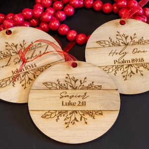 12 Days of Christ Ornament Set, LDS Missionary Gift, Names of Christ Ornament Set, 12 Handmade Ornaments, Missionary Christmas Gift