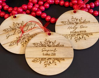 12 Days of Christ Ornament Set, LDS Missionary Gift, Names of Christ Ornament Set, 12 Handmade Ornaments, Missionary Christmas Gift
