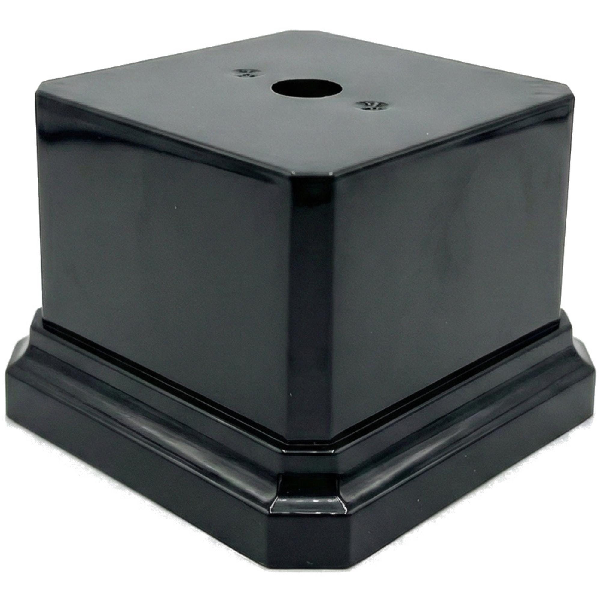 Premium Black Gloss Display Base – Weighted Square Pedestal for ...
