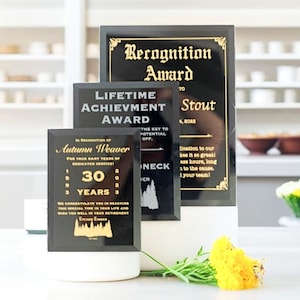 Custom Glass Award Plaque,Achievement Award, Custom Plaque Award, Appreciation Plaque, Retirement Gifts, Personalized Award, Corporate Award