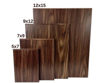 Walnut Finish Plaque Blank, Blank Wood Plaque, 5x7, 7x9, 9x12 inch, Wooden Sign Blanks, Perfect for DIY Crafts and Laser Engraving