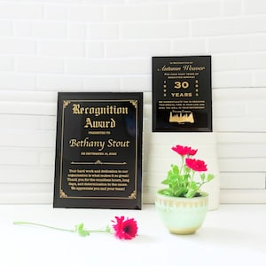 Glass Award Plaque,Achievement Award, Custom Plaque, Appreciation Plaque, Retirement Gifts, Personalized Award, Corporate Award,Custom Award
