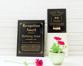 Glass Award Plaque,Achievement Award, Custom Plaque, Appreciation Plaque, Retirement Gifts, Personalized Award, Corporate Award,Custom Award