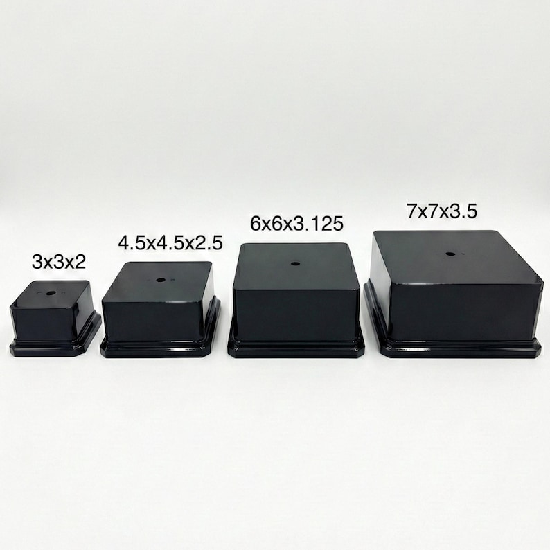 Premium Black Gloss Display Base – Weighted Square Pedestal for ...