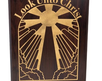 LDS 2025 Youth Theme Gift Plaque, Look Unto Christ Sign for Young Women & Young Men, Customizable Church Gift, Young Womens Camp
