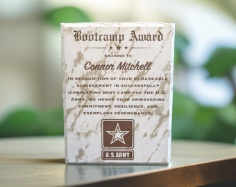 Marble Bootcamp Graduation Gift, Custom Bootcamp Award Plaque, Fully Customizable, No Hidden FEES, Perfect Gift for Graduating From Bootcamp