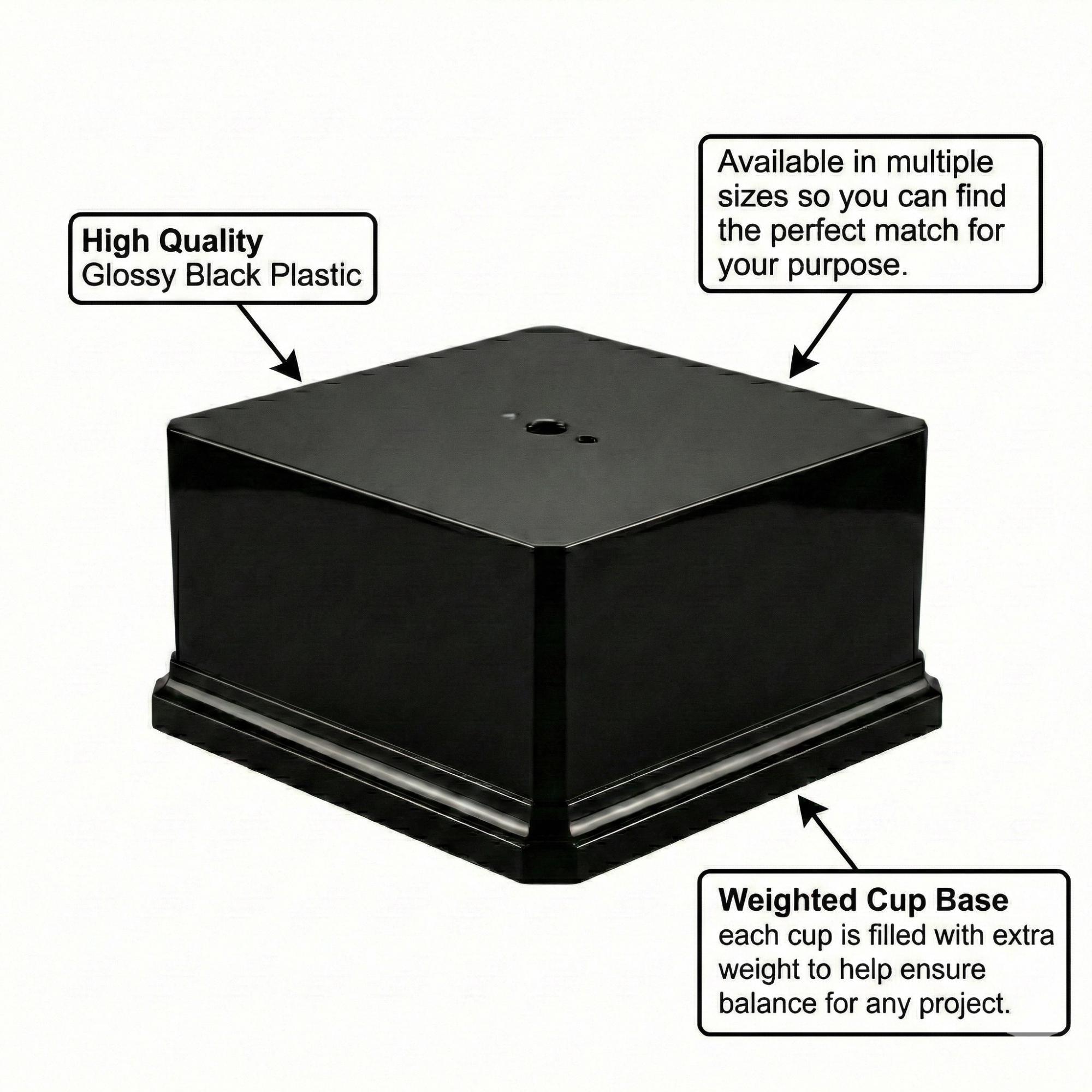 Weighted Display Frame Premium Black Gloss Display Base – Weighted Square Pedestal for ...
