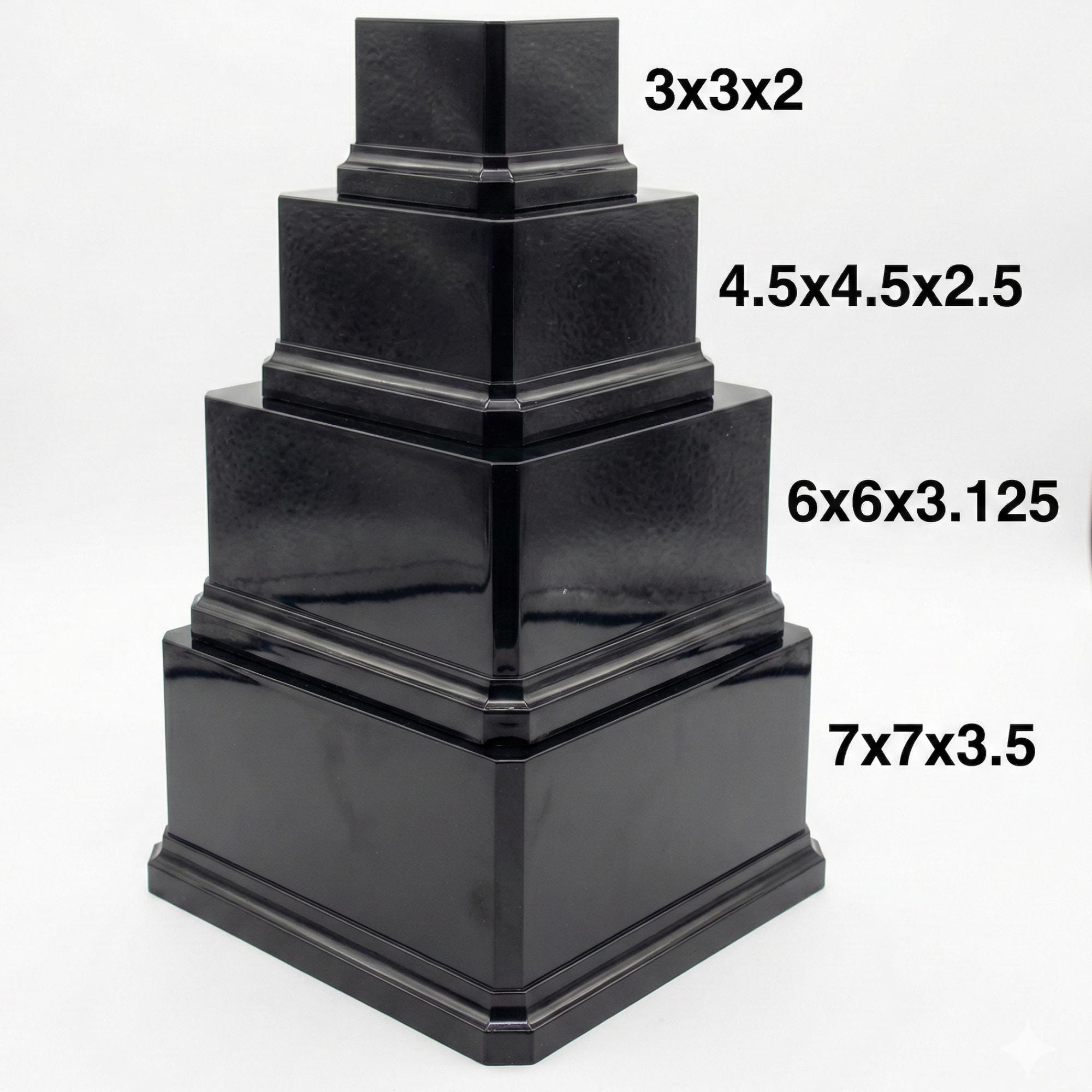 Weighted Display Frame Premium Black Gloss Display Base – Weighted Square Pedestal for ...