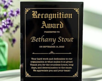 Customizable Recognition Award, Achievement Award, Recognition Plaque, Award Plaque,Recognition Gift, Employee Award, Participation Award