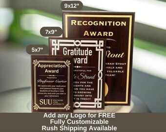 PREMIUM Cherry Award Plaque Trophy, Engraved Wood Plaque Awards, Custom Wooden Plaque, Appreciation Gift, Recognition Award, Free Shipping!