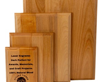 Genuine Red Alder Wood Plaque Blank, Award and Craft Plaque, Wood Base Plaque, Ideal for DIY Projects, Crafts, Engraving, and Memorials
