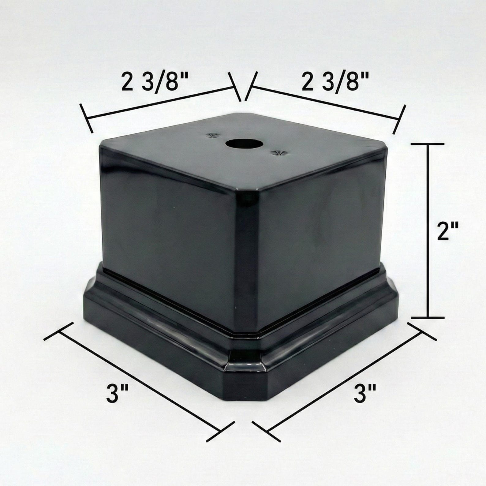 Premium Black Gloss Display Base – Weighted Square Pedestal for ...